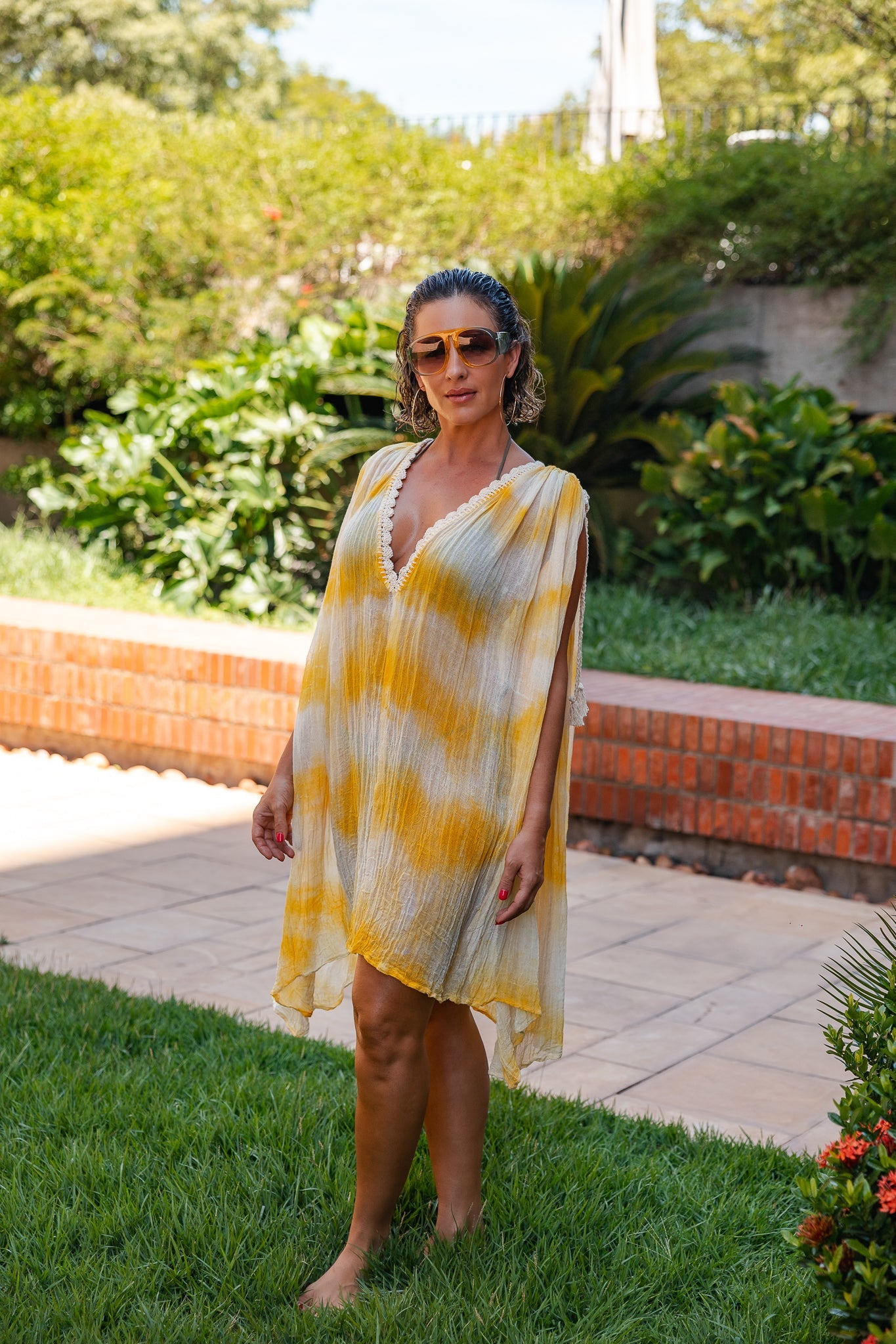 Salida Corta Escote V Lienzo Amasado Vittoria