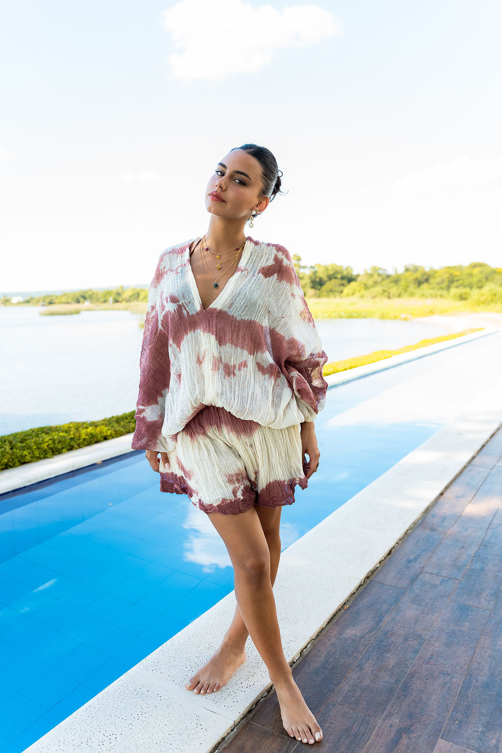 Kaftan enterizo corto