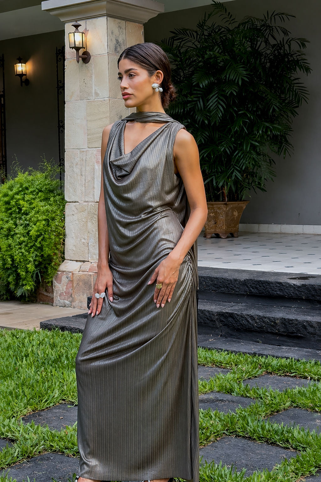 Vestido drapeado